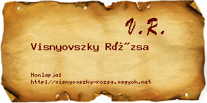 Visnyovszky Rózsa névjegykártya